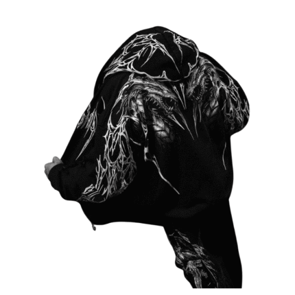 Breathedivinity Void Black White Hoodie d