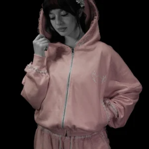 Womens Faerie Zip up Hoodie BLUSHVEIL PINK.webp