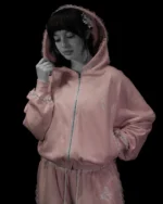 Womens Faerie Zip up Hoodie BLUSHVEIL PINK f.webp