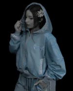 Womens Faerie Zip up Hoodie EVERMORE BLUE.webp