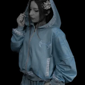 Womens Faerie Zip up Hoodie EVERMORE BLUE.webp